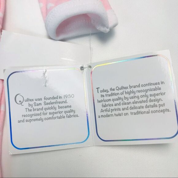 Baby Girl Quilted Onsie Sleeper with Baby Accessories - Picture 10 of 11